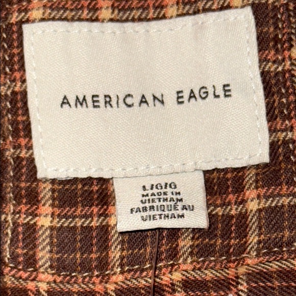 🌹NWT: AMERICAN EAGLE PLAID FRINGE HEM BUTTON DOWN SLEEVELESS SHIRT - Picture 4 of 7